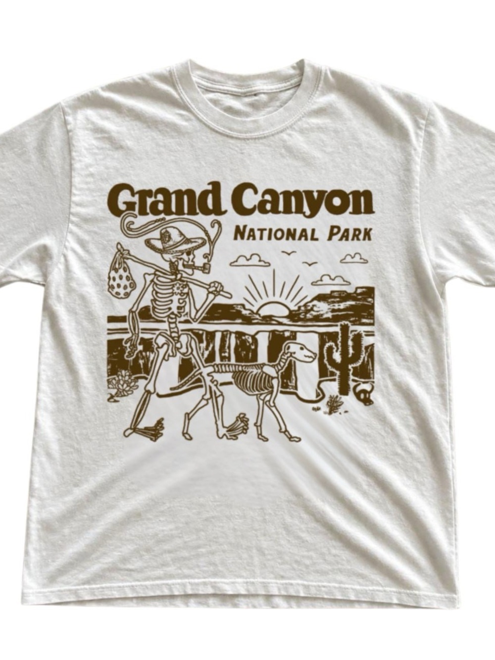 White Grand Canyon National Park Skeleton Graphic Tee
